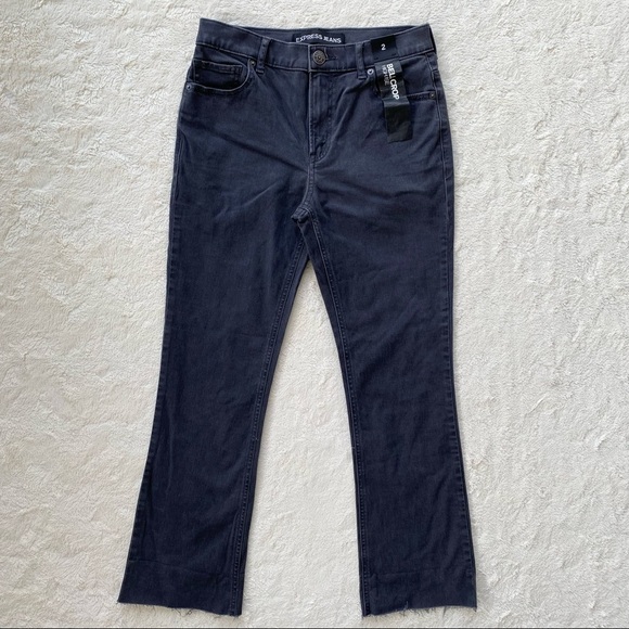 Express High Rise Bell Crop Gray Jeans size 2 - Picture 3 of 10